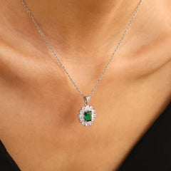 Emerald Crystal Spring Pendant With Chain