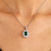 Emerald Crystal Spring Pendant With Chain