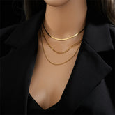 Women's Stainless Steel Layered Chain Necklace