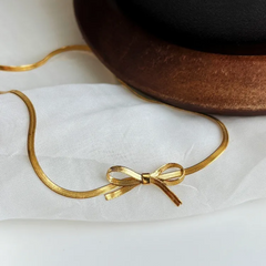 18K Waterproof Bow Necklace