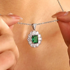 Emerald Crystal Spring Pendant With Chain