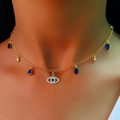 Crystal Evil Eye Choker