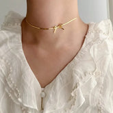 18K Waterproof Bow Necklace