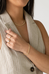 PVD 18K Waterproof Gold Chain Necklace and Bracelet Set