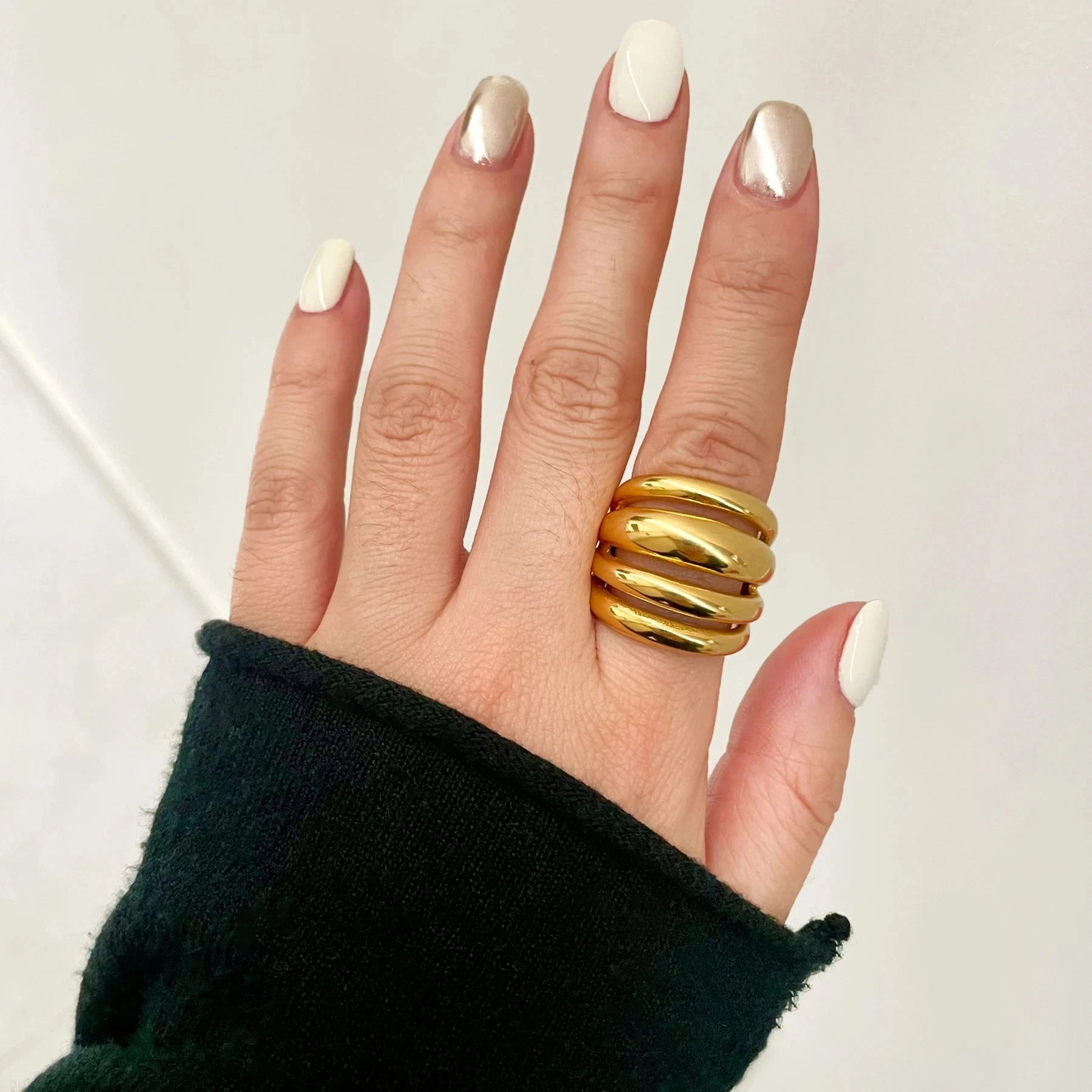 18K Gold Plated Chunky Dome Ring