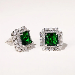 Eternity Green Stud Earrings